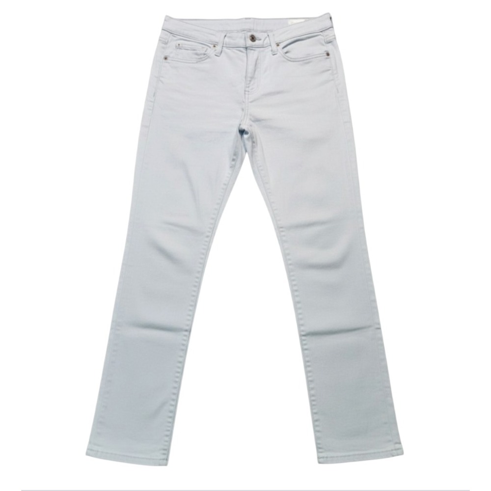 GAP GIRLFRIEND JEANS Very Pale Baby Blue STRETCH Mid-Rise Slim Fit Straight 0 R